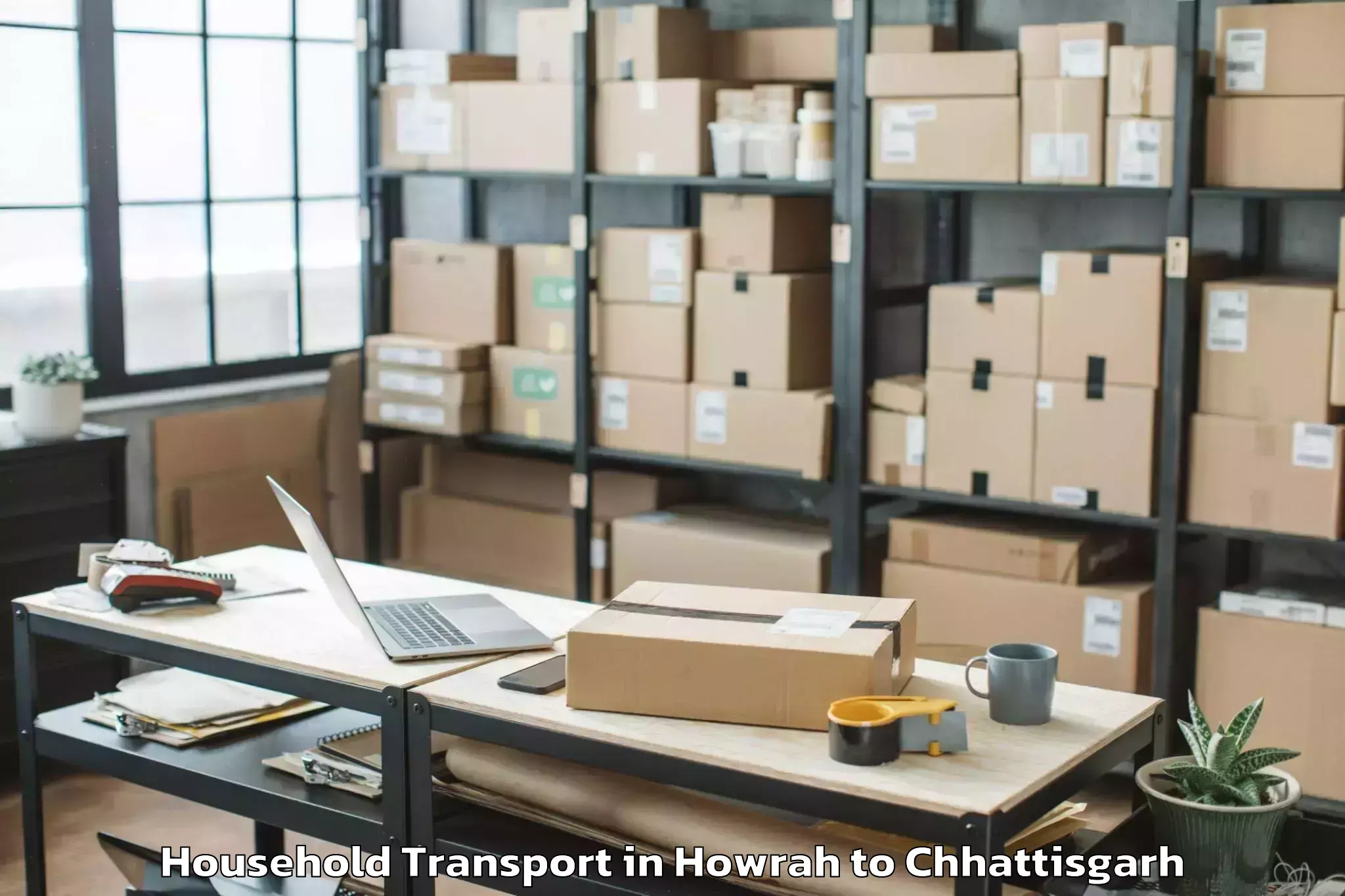 Hassle-Free Howrah to Marwahi Household Transport